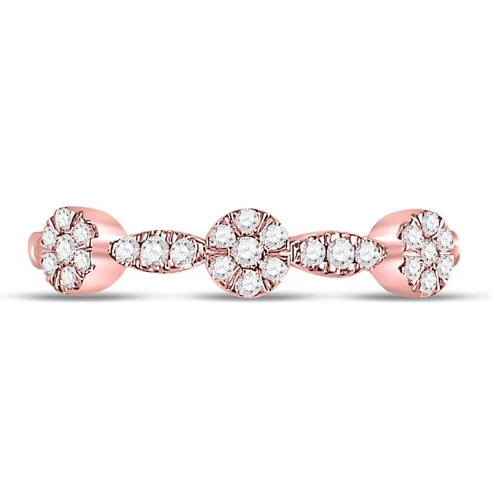 gndatlanta 10k Rose Gold Round Diamond Circle Stackable Band Ring 14 Cttw Rings gndatlanta 10k Rose Gold Round Diamond Circle Stackable Band Ring 14 Cttw Rings