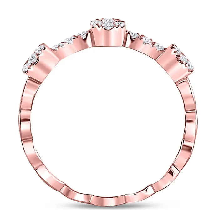 gndatlanta 10k Rose Gold Round Diamond Circle Stackable Band Ring 14 Cttw Rings