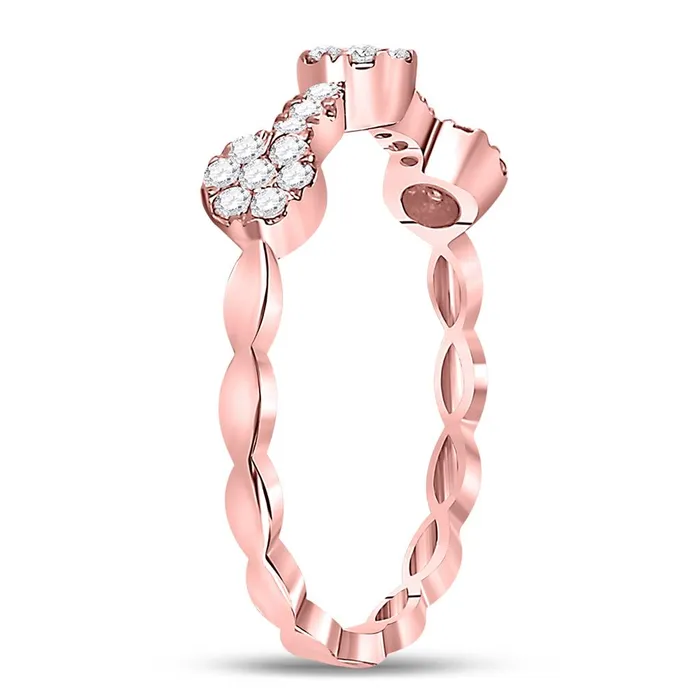 gndatlanta 10k Rose Gold Round Diamond Circle Stackable Band Ring 14 Cttw Rings