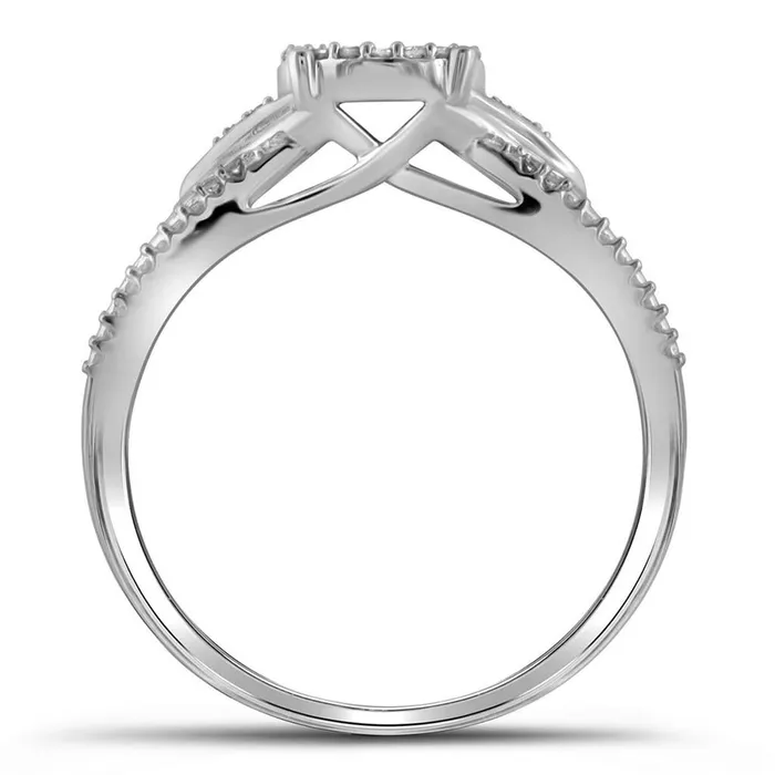 gndatlanta 14k White Gold Round Diamond Cluster Bridal Engagement Ring 16 Cttw Rings gndatlanta 14k White Gold Round Diamond Cluster Bridal Engagement Ring 16 Cttw Rings