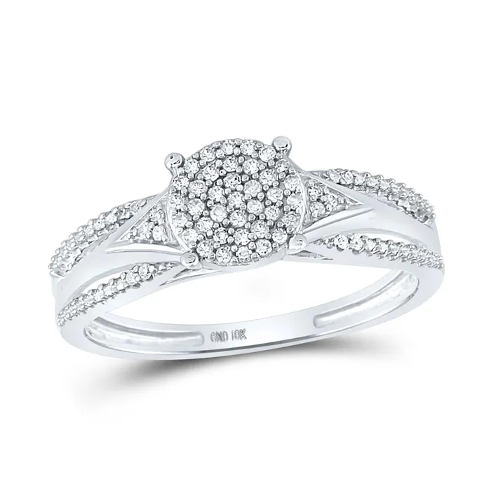 gndatlanta 14k White Gold Round Diamond Cluster Bridal Engagement Ring 16 Cttw Rings
