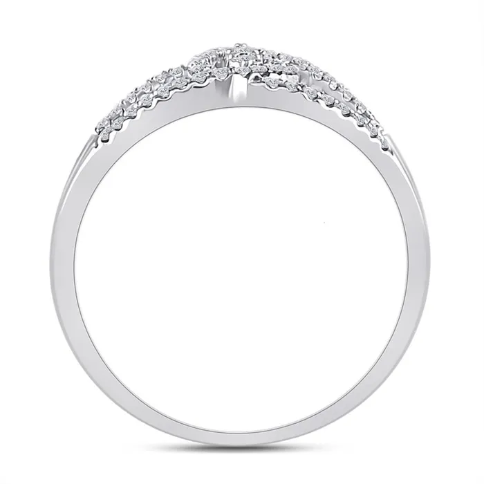 gndatlanta 14k White Gold Round Diamond Fashion 3stone Ring 15 Cttw Rings