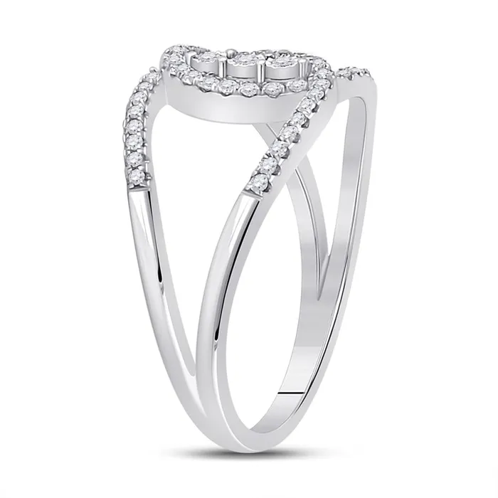gndatlanta 14k White Gold Round Diamond Fashion 3stone Ring 15 Cttw Rings