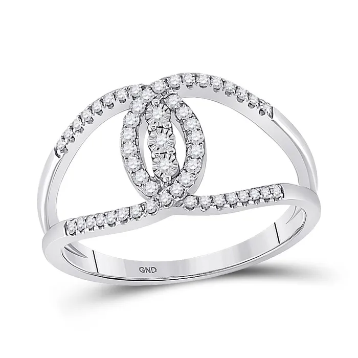 gndatlanta 14k White Gold Round Diamond Fashion 3stone Ring 15 Cttw Rings