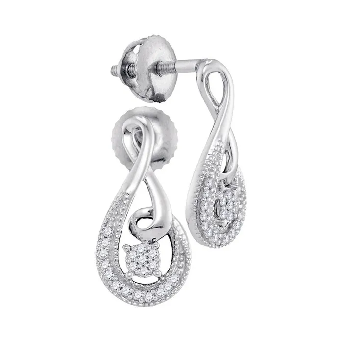 gndatlanta Earrings 14k White Gold Round Diamond Teardrop Earrings 110 Cttw gndatlanta Earrings 14k White Gold Round Diamond Teardrop Earrings 110 Cttw