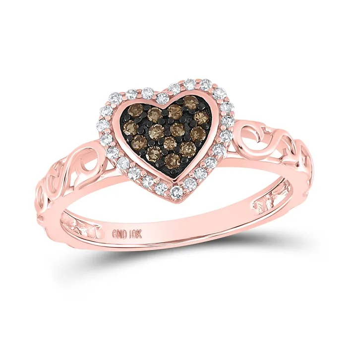 gndatlanta Rings 14CTDiamond NATURAL BROWN HEART RING S8