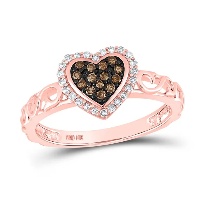 gndatlanta Rings 14CTDiamond NATURAL BROWN HEART RING S8
