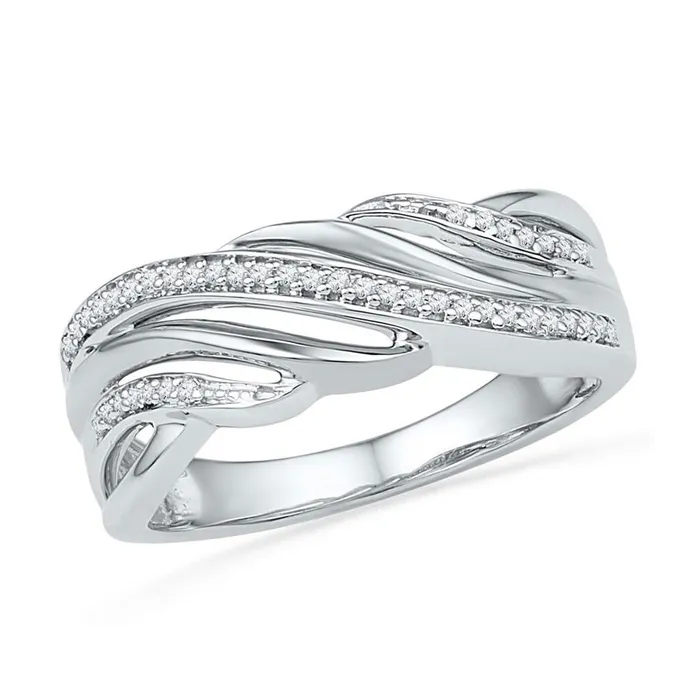 gndatlanta Rings 10k Twotone Gold Round Diamond Band Ring 18 Cttw
