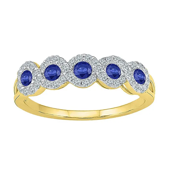 gndatlanta Rings 10k Yellow Gold Round Created Blue Sapphire Band Ring 12 Cttw Size 10 gndatlanta Rings 10k Yellow Gold Round Created Blue Sapphire Band Ring 12 Cttw Size 10