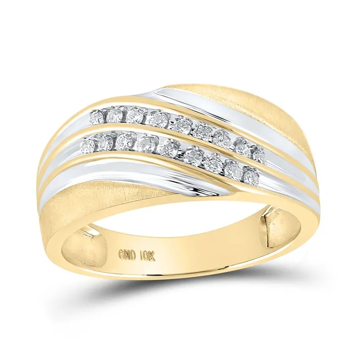 gndatlanta Rings 10k Yellow Gold Round Diamond Wedding Band Ring 14 Cttw