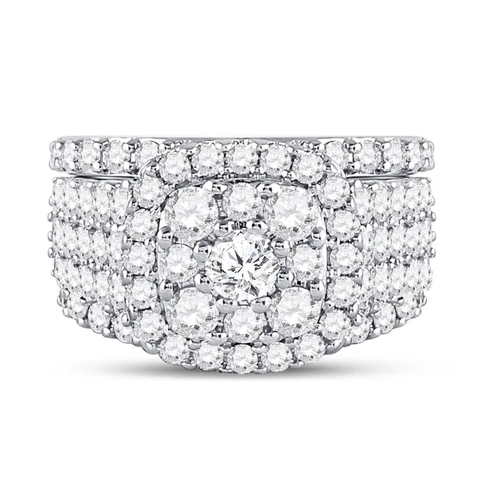 gndatlanta Rings 14k White Gold Round Diamond Bridal Wedding Ring Set 334 Cttw gndatlanta Rings 14k White Gold Round Diamond Bridal Wedding Ring Set 334 Cttw
