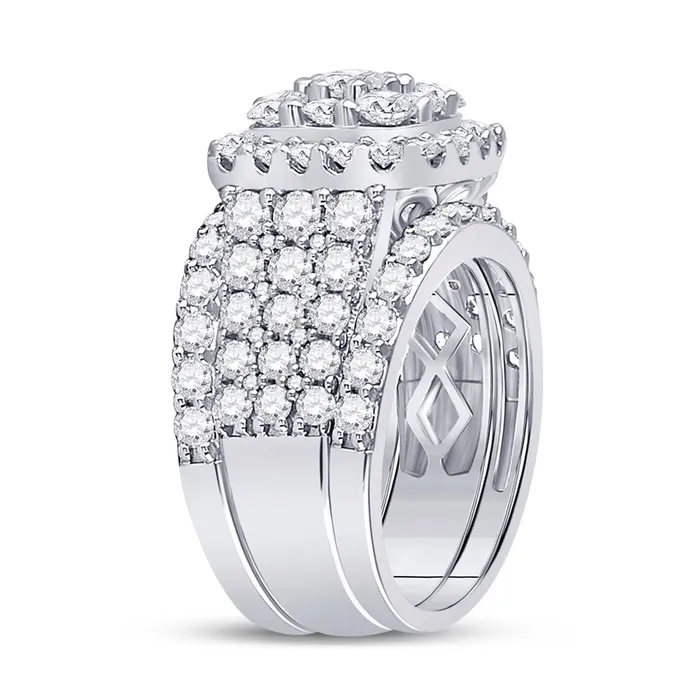 gndatlanta Rings 14k White Gold Round Diamond Bridal Wedding Ring Set 334 Cttw