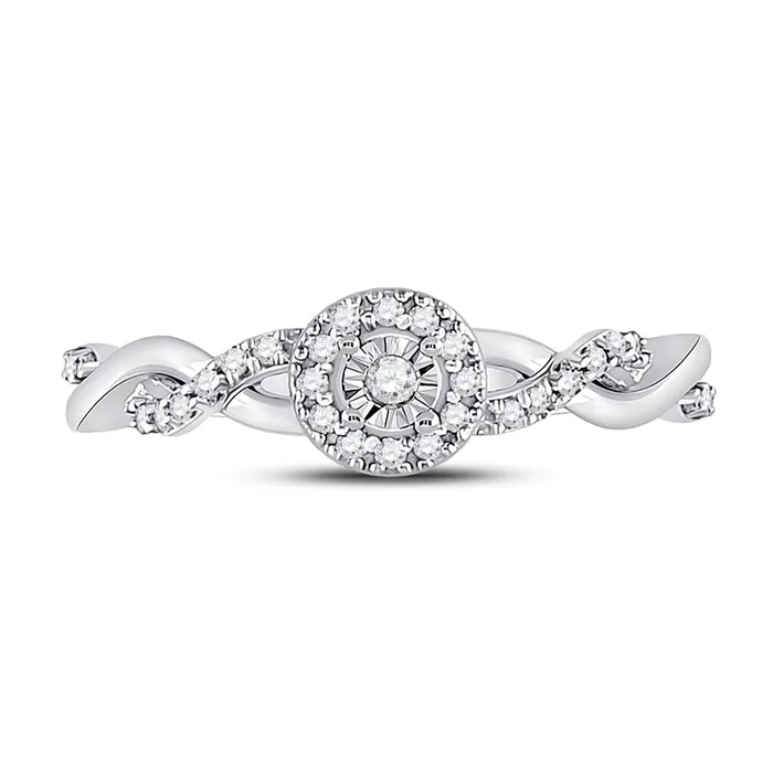 gndatlanta Rings 14k White Gold Round Diamond Solitaire Twist Woven Promise Ring 16 Cttw gndatlanta Rings 14k White Gold Round Diamond Solitaire Twist Woven Promise Ring 16 Cttw