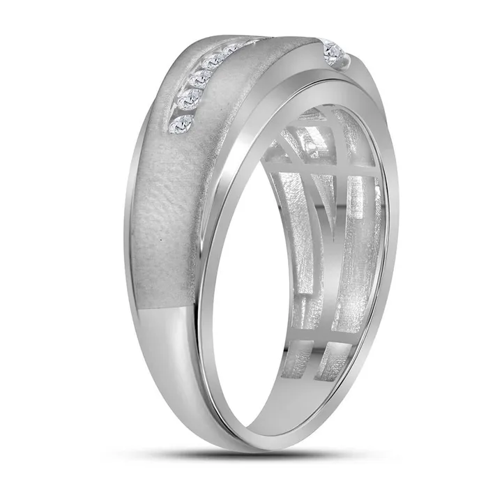 gndatlanta Rings 14k White Gold Round Diamond Wedding Band Ring 58 Cttw