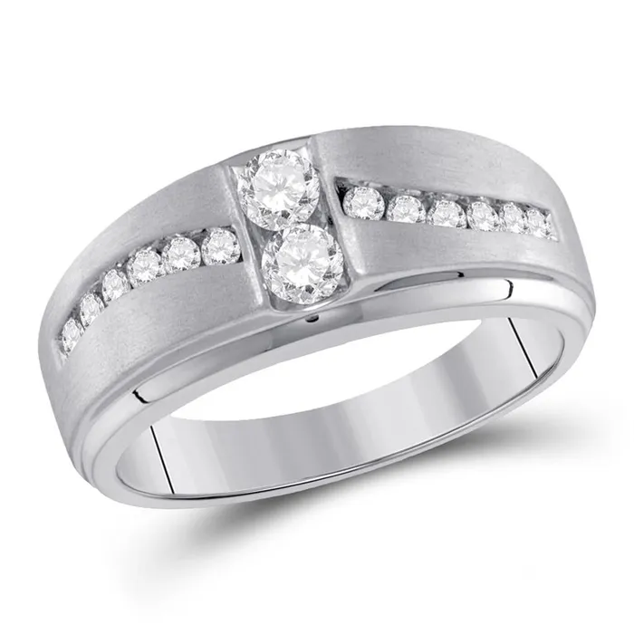 gndatlanta Rings 14k White Gold Round Diamond Wedding Band Ring 58 Cttw