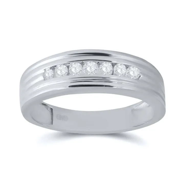 gndatlanta Rings 14k White Gold Round Diamond Wedding Single Row Band Ring 14 Cttw gndatlanta Rings 14k White Gold Round Diamond Wedding Single Row Band Ring 14 Cttw