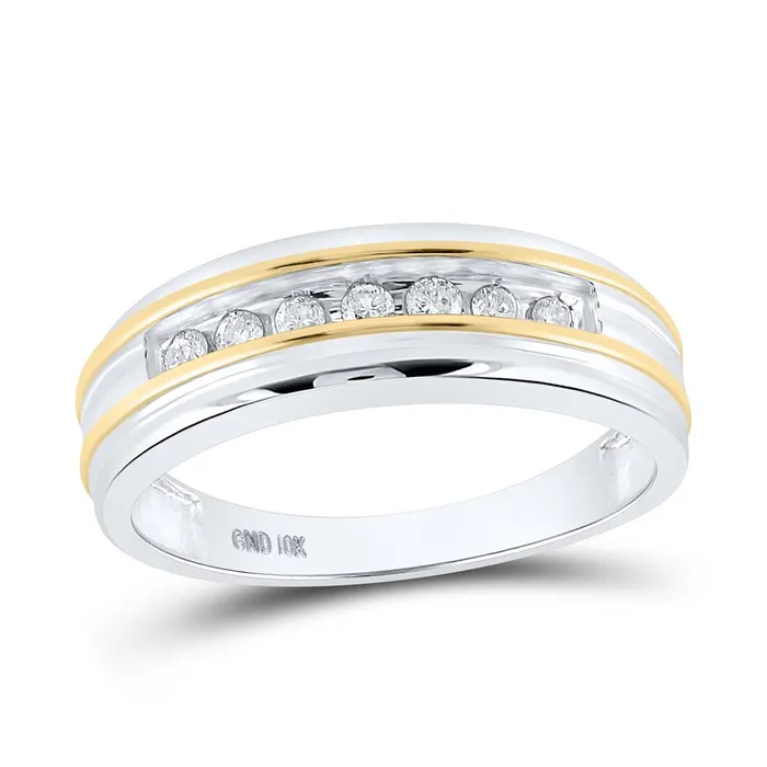 gndatlanta Rings 14k White Gold Round Diamond Wedding Single Row Band Ring 14 Cttw