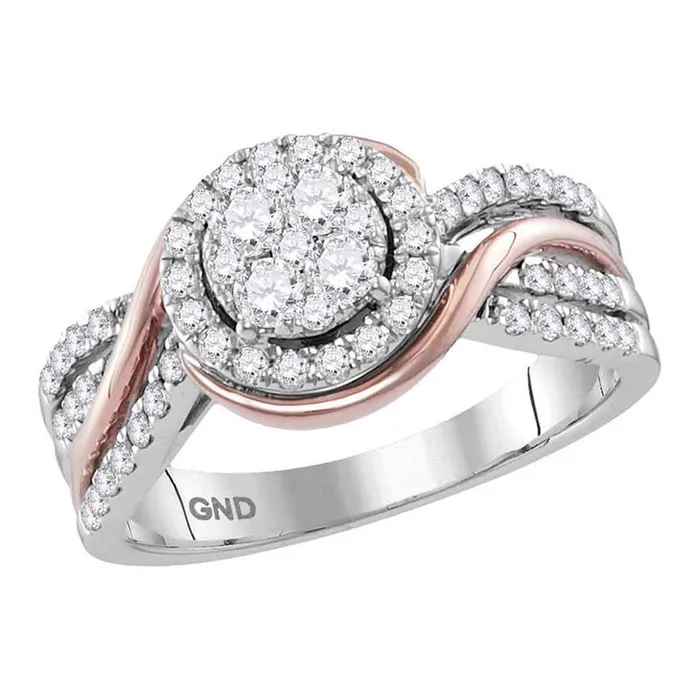 gndatlanta Rings 14k White Rosetone Gold Diamond Bridal Engagement Ring 34 Cttw gndatlanta Rings 14k White Rosetone Gold Diamond Bridal Engagement Ring 34 Cttw