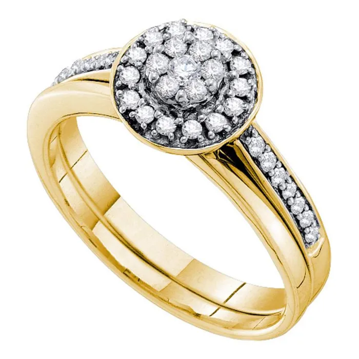 gndatlanta Rings 14k Yellow Gold Round Diamond Bridal Wedding Ring Set 13 Cttw gndatlanta Rings 14k Yellow Gold Round Diamond Bridal Wedding Ring Set 13 Cttw