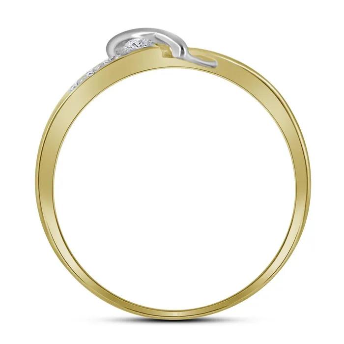 gndatlanta Rings 14k Yellow Gold Round Diamond Heart Ring 120 Cttw