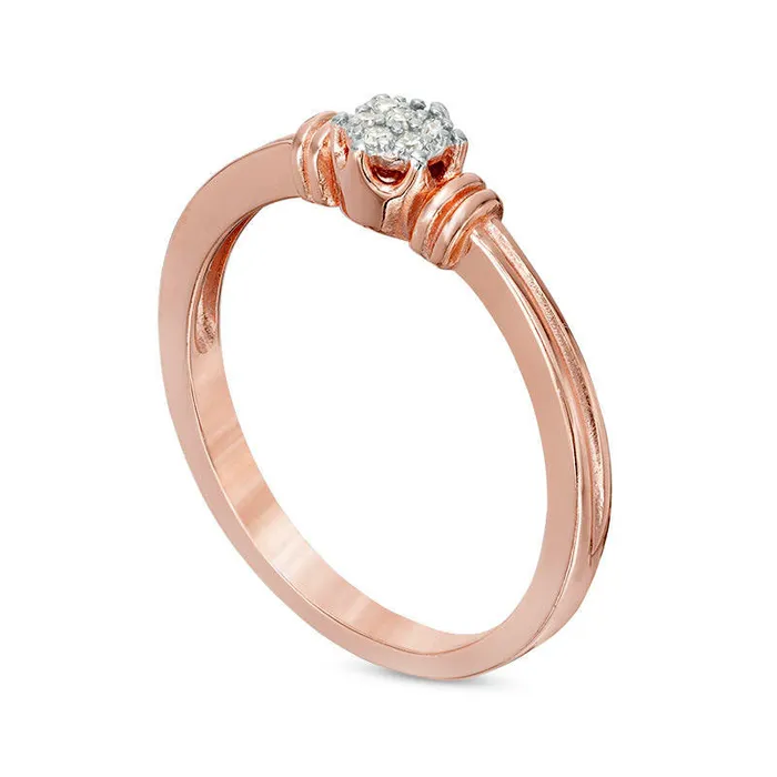 Goldia 010 CT TW Natural Diamond Antique VintageStyle Three Piece Stackable Band Set in Sterling Silver with Solid 18K Rose Gold Plate Rings Goldia 010 CT TW Natural Diamond Antique VintageStyle Three Piece Stackable Band Set in Sterling Silver with Solid 18K Rose Gold Plate Rings