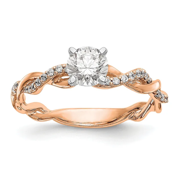Goldia 011ct CZ Solid Real 14k Rose Gold Peg Set CrissCross Engagement Ring Rings Goldia 011ct CZ Solid Real 14k Rose Gold Peg Set CrissCross Engagement Ring Rings