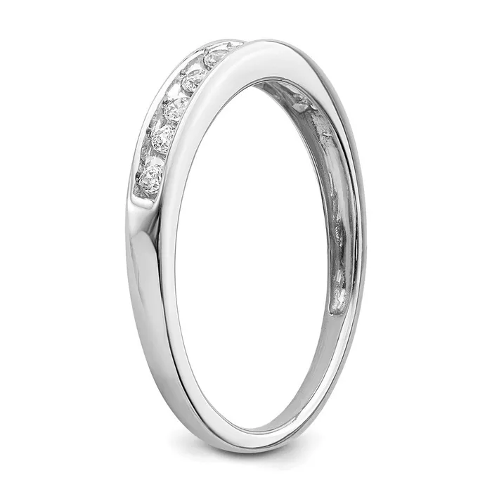 Goldia 016ct CZ Solid Real 14k White Gold Wedding Band Ring Rings