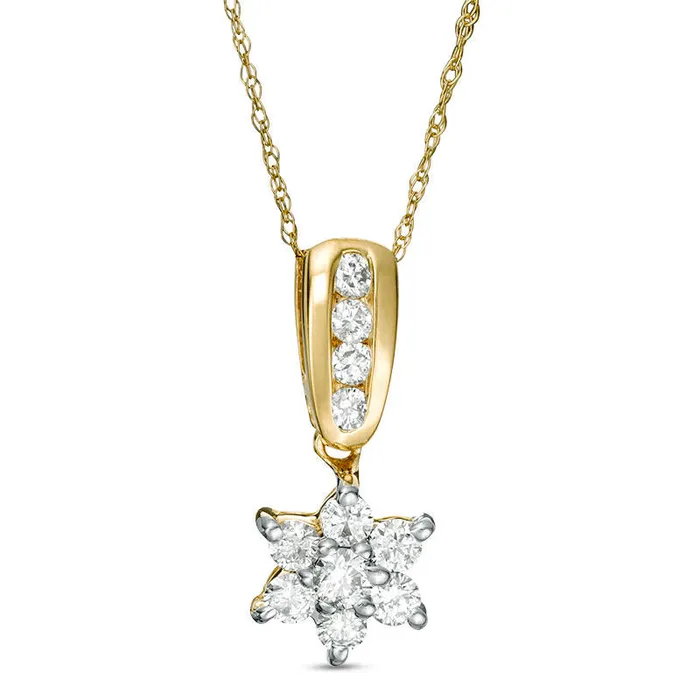 Goldia 05 CT TW Natural Diamond Star Pendant in 14K Gold Necklaces