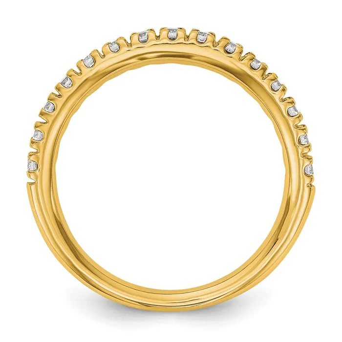 Goldia 050ct CZ Solid Real 14K Yellow Gold Wedding Band Ring Rings
