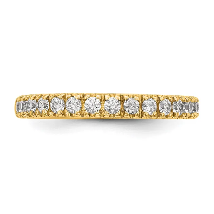 Goldia 050ct CZ Solid Real 14K Yellow Gold Wedding Band Ring Rings
