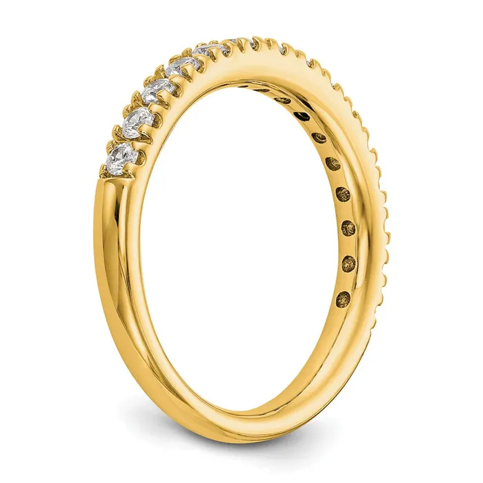 Goldia 050ct CZ Solid Real 14K Yellow Gold Wedding Band Ring Rings