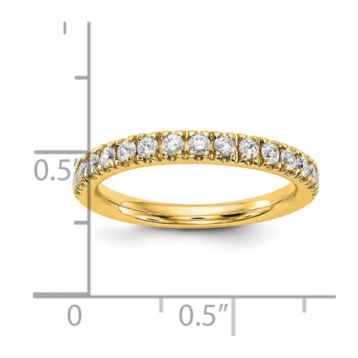 Goldia 050ct CZ Solid Real 14K Yellow Gold Wedding Band Ring Rings