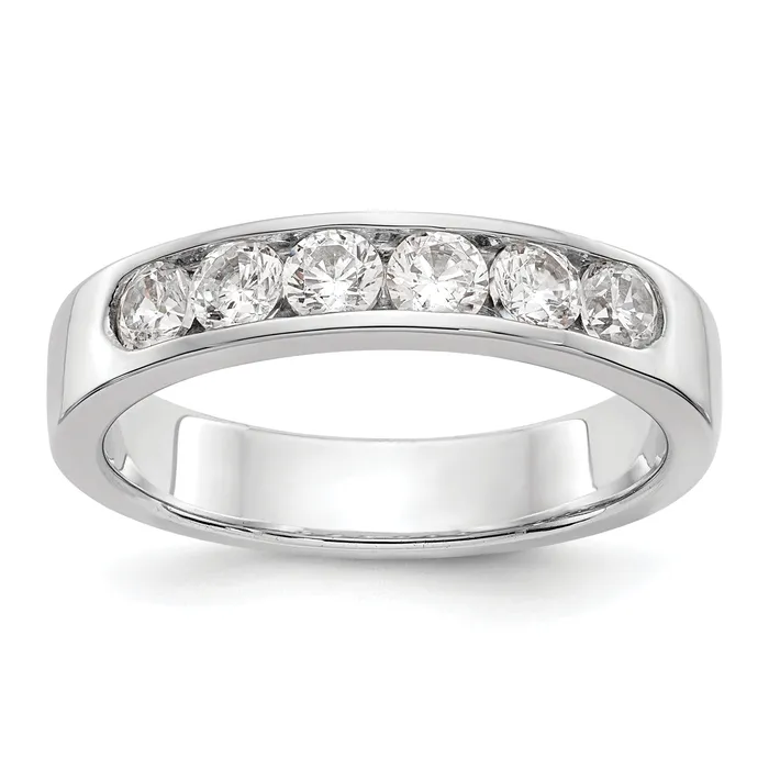 Goldia 069ct CZ Solid Real 14K White Gold 631mm Stone Channel Wedding Band Ring Rings Goldia 069ct CZ Solid Real 14K White Gold 631mm Stone Channel Wedding Band Ring Rings