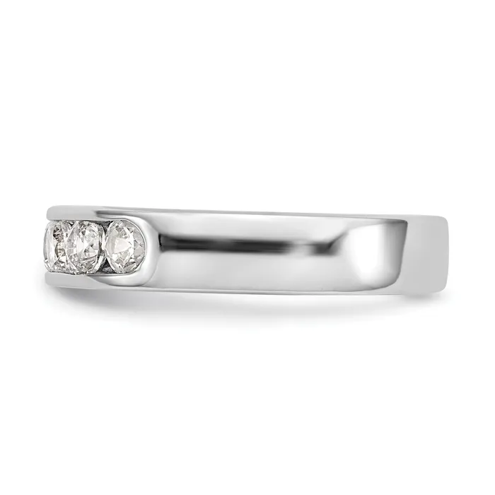 Goldia 069ct CZ Solid Real 14K White Gold 631mm Stone Channel Wedding Band Ring Rings