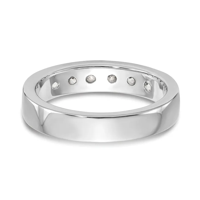 Goldia 069ct CZ Solid Real 14K White Gold 631mm Stone Channel Wedding Band Ring Rings