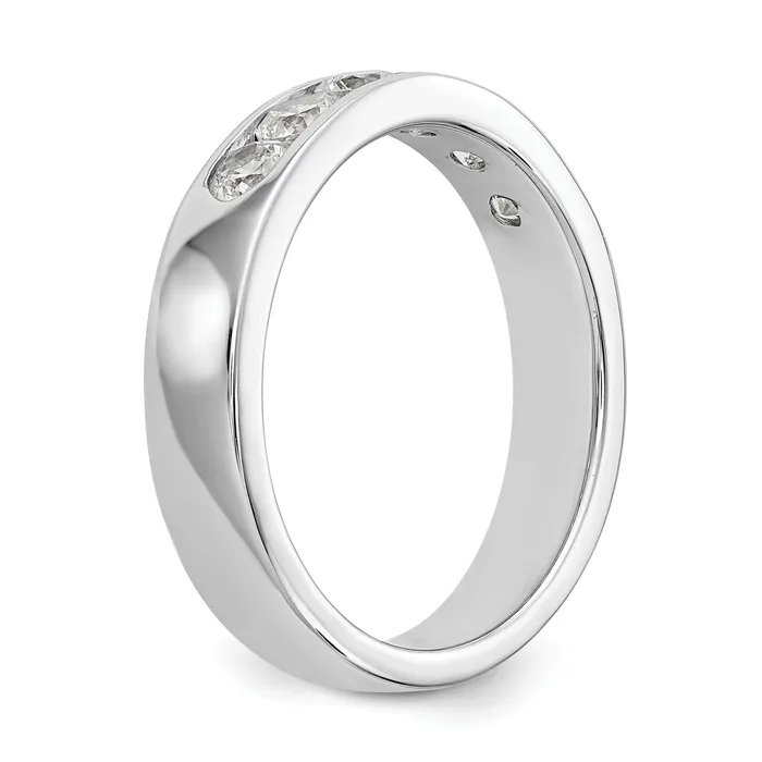 Goldia 069ct CZ Solid Real 14K White Gold 631mm Stone Channel Wedding Band Ring Rings