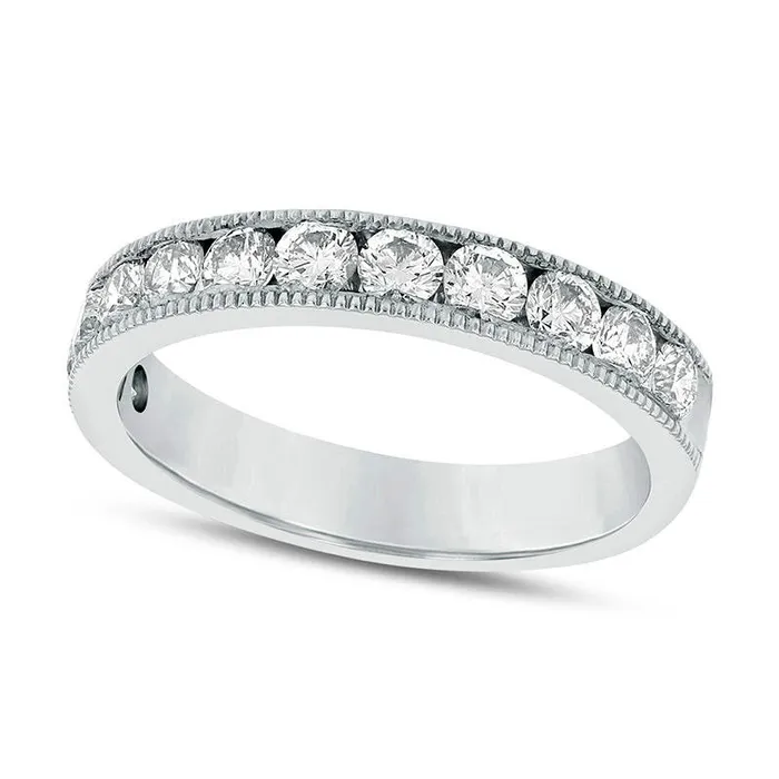 Goldia 075 CT TW Natural Diamond Eleven Stone Antique VintageStyle Anniversary Band in Solid 18K White Gold GSI2 Rings Goldia 075 CT TW Natural Diamond Eleven Stone Antique VintageStyle Anniversary Band in Solid 18K White Gold GSI2 Rings