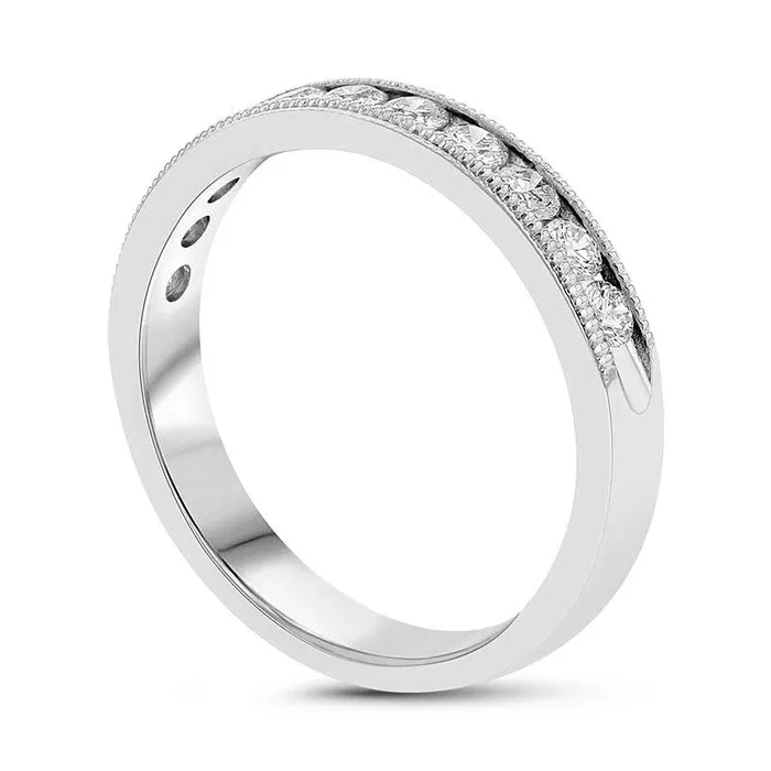 Goldia 075 CT TW Natural Diamond Eleven Stone Antique VintageStyle Anniversary Band in Solid 18K White Gold GSI2 Rings Goldia 075 CT TW Natural Diamond Eleven Stone Antique VintageStyle Anniversary Band in Solid 18K White Gold GSI2 Rings