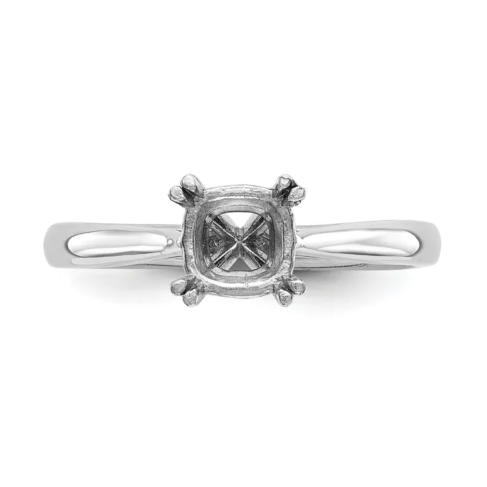 Goldia 075ct CZ Solid Real 14k White Gold Square Solitaire Engagement Ring Rings
