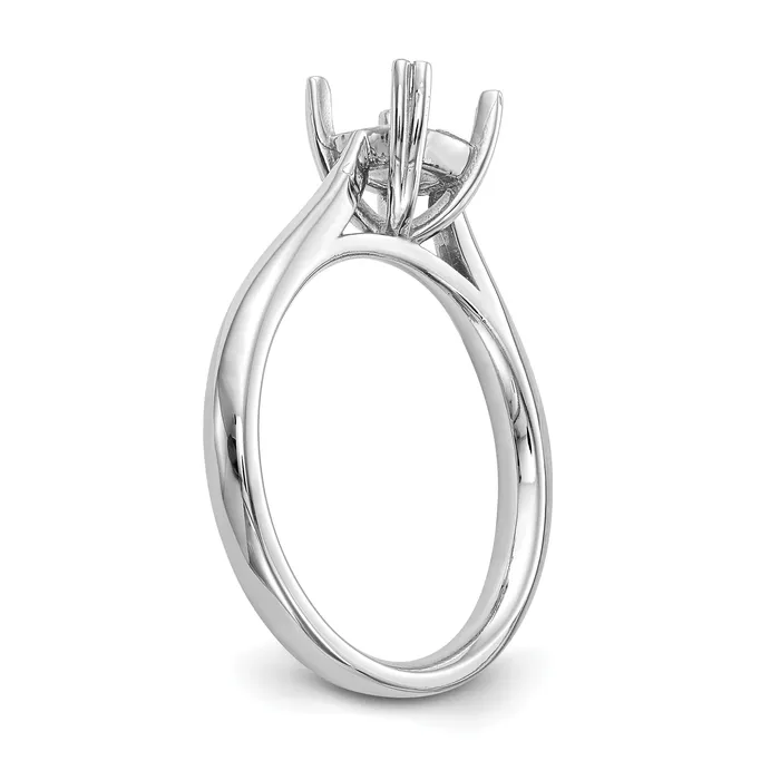 Goldia 075ct CZ Solid Real 14k White Gold Square Solitaire Engagement Ring Rings