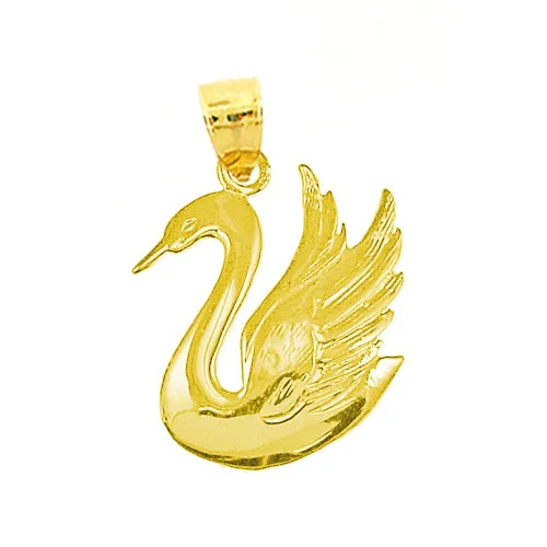 Goldia 14K Gold Swan Charm Charm Necklaces
