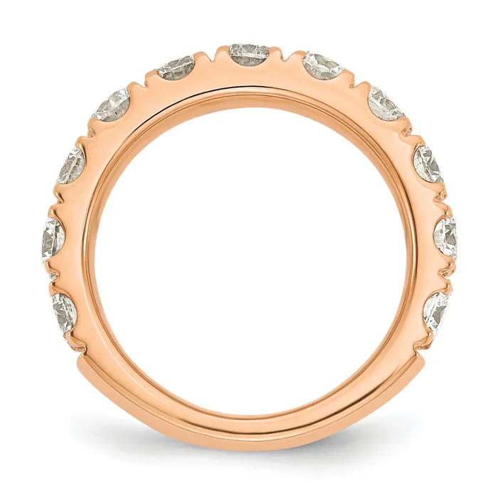 Goldia 14k Rose Gold 2 Ct Lab Grown Diamond VSSI G Wedding Band Ring Rings