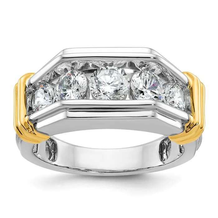 Goldia 14k Twotone Gold Mens 2 carat Diamond Complete Ring Rings