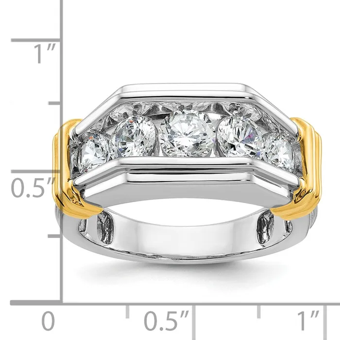 Goldia 14k Twotone Gold Mens 2 carat Diamond Complete Ring Rings