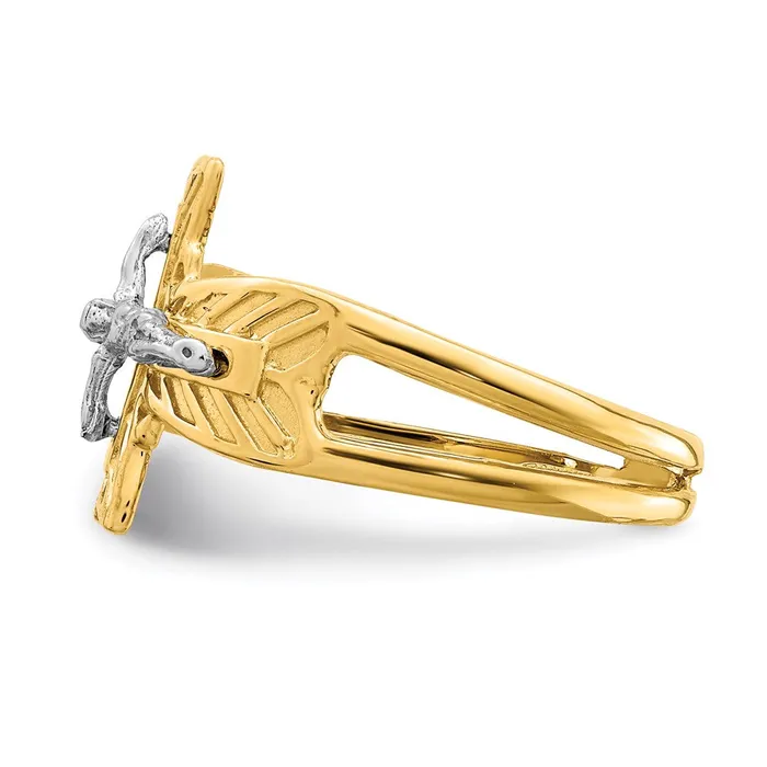 Goldia 14K TwoTone Gold Polished Crucifix Ring Rings