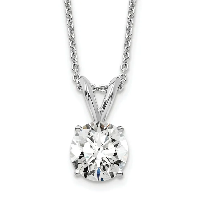 Goldia 14k White Gold 34 Ct Certified Lab Grown Diamond VSSI G Round Four Prong 18 inch Solitaire Pendant Necklace Necklaces Goldia 14k White Gold 34 Ct Certified Lab Grown Diamond VSSI G Round Four Prong 18 inch Solitaire Pendant Necklace Necklaces
