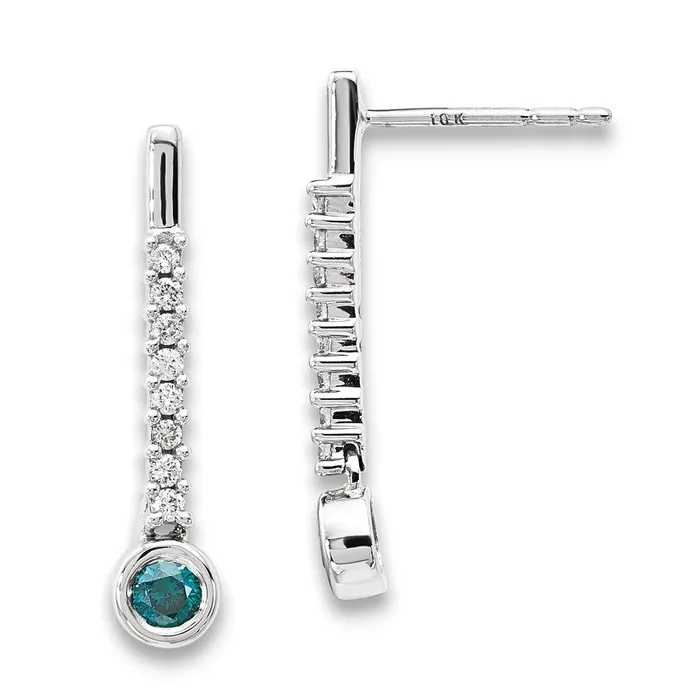Goldia 14k White Gold BlueWhite Real Diamond Earrings Earrings