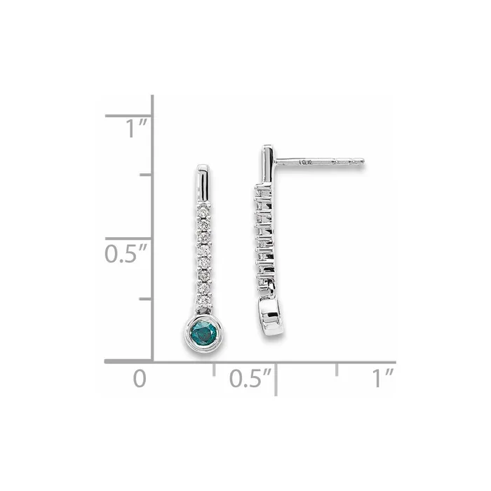 Goldia 14k White Gold BlueWhite Real Diamond Earrings Earrings