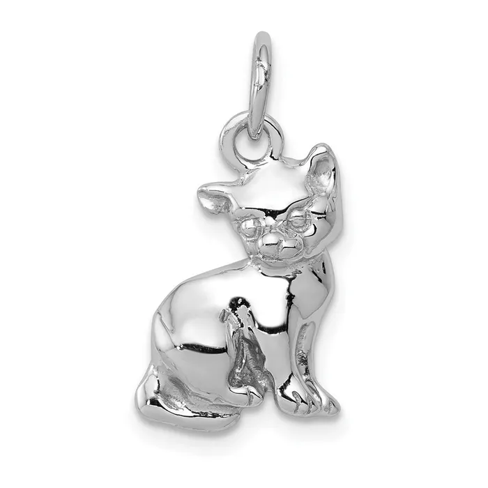 Goldia 14k White Gold Cat Charm Charm Necklaces