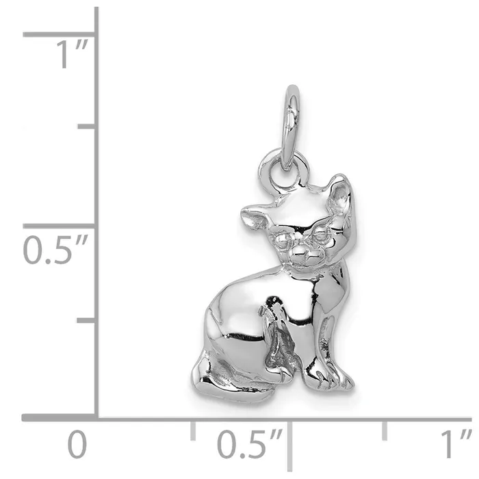 Goldia 14k White Gold Cat Charm Charm Necklaces
